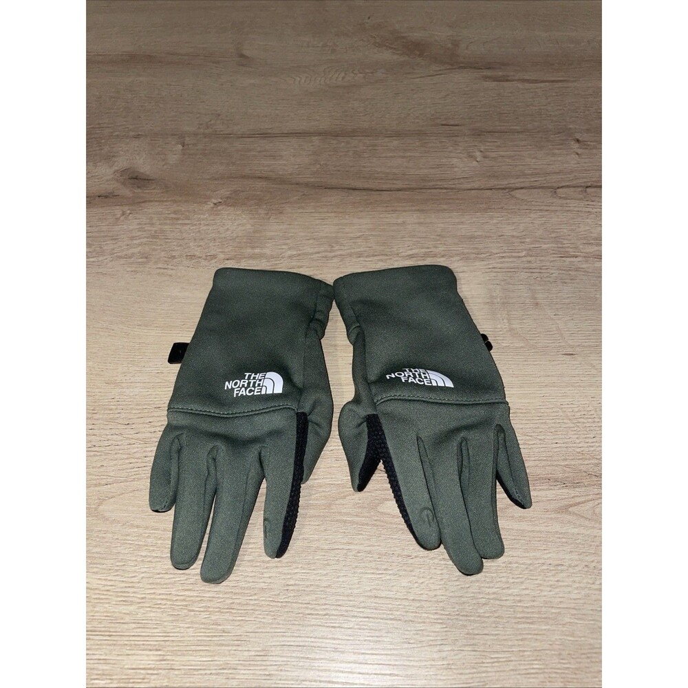 The North Face Etip Gloves Kids M Olive Green Touchscreen Fleece